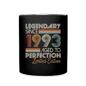 30e anniversaire né en 1993 Légendaire depuis 1993 - Mug uni - noir - Devant
