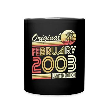 20e anniversaire Né en février 2003 Original 2003 - Mug uni - noir - Devant