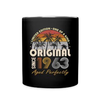 60th birthday born 1963 Original Since 1963 - Full Colour Mug - black - Front