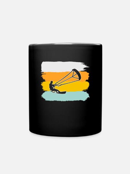 Kite Surfen Retro - Tasse einfarbig - Schwarz