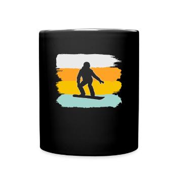 Snowboarden Retro - Tasse einfarbig - Schwarz - Vorne