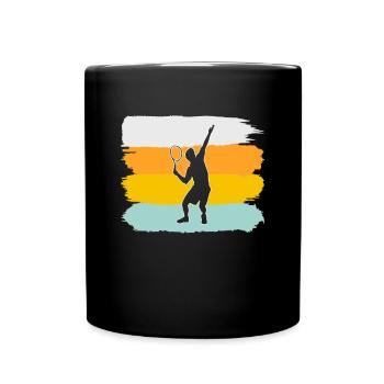 Tennis Rétro - Mug uni - noir - Devant