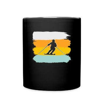 Ski Retro - Tasse einfarbig - Schwarz - Vorne