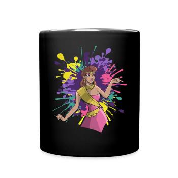 Radha Krishna Hinduismus Hindu Holi Festival - Tasse einfarbig - Schwarz - Vorne