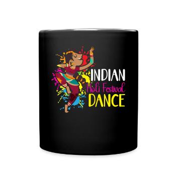 Indian Holi Festival Festival Dance Hindu Buddhist - Full Colour Mug - black - Front