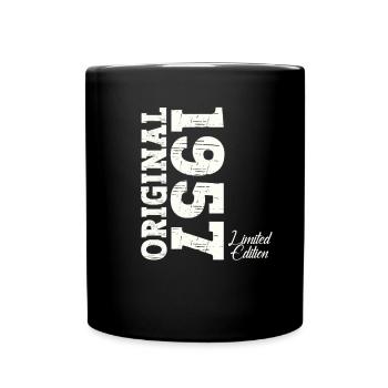Né en 1957 66ème anniversaire Cadeau homme / femme - Mug uni - noir - Devant