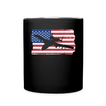 A-10 Warzenog Flugzeug American Flag A10 Warthog - Tasse einfarbig - Schwarz - Vorne