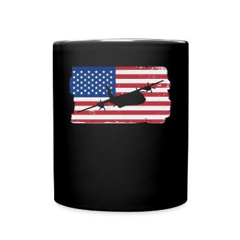 C-130 Hercules American Military C130 Herkules - Tasse einfarbig - Schwarz - Vorne