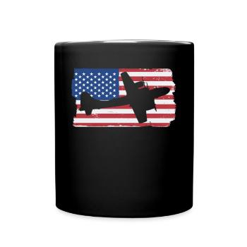 B-29 Superfording WWII Flugzeug American Flag B29 - Tasse einfarbig - Schwarz - Vorne