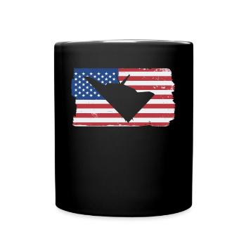 F117 Stealth Nighthawk Flugzeug American Flag F117 - Tasse einfarbig - Schwarz - Vorne