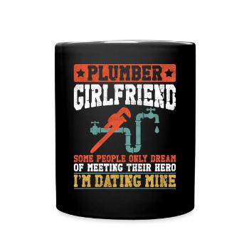 Plumbing Plumber Girlfriend - Full Colour Mug - black - Front