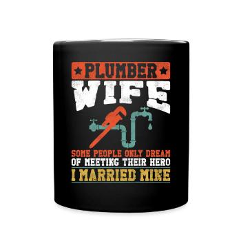Plomberie Plombier Femme Vintage - Mug uni - noir - Devant