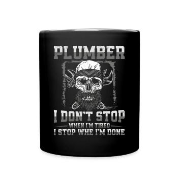 Plumbing Plumber Vintage Plumber I - Tasse einfarbig - Schwarz - Vorne