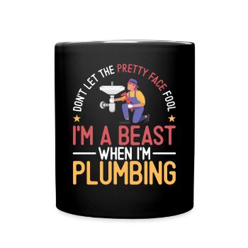 Plombier de plomberie femme Ne laissez pas - Mug uni - noir - Devant