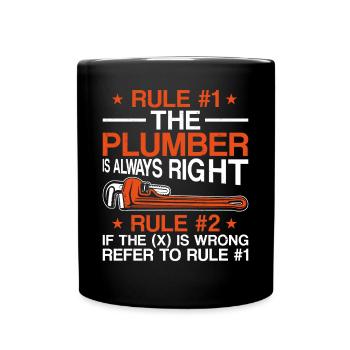 Plombier de plomberie Vintage Règle #1 - Mug uni - noir - Devant