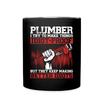 Plumbing Plumber Vintage Plumber I - Tasse einfarbig - Schwarz - Vorne