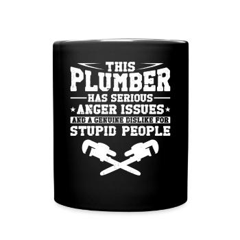 Plumbing Plumber Vintage This - Full Colour Mug - black - Front