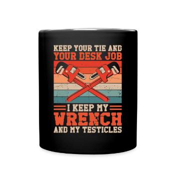 Plumbing Plumber Vintage Retro - Full Colour Mug - black - Front