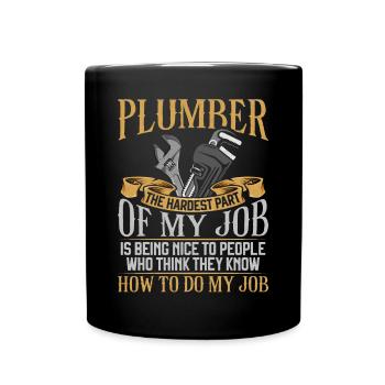 Plombier Plombier Plombier Vintage Plombier - Mug uni - noir - Devant