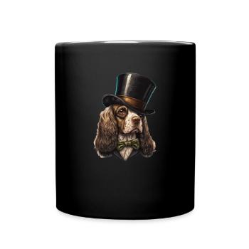 Dog Cocker Spaniel Dog Motif - Full Colour Mug - black - Front