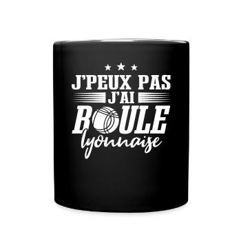 Bouliste Boule Lyonnaise Humour - Mug uni - noir - Devant