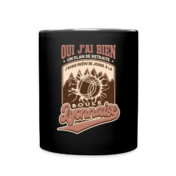 Proverbe Boule Lyonnaise Retraite - Mug uni - noir - Devant
