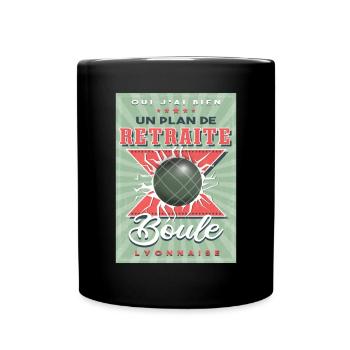 Billet Boule Lyonnaise Retraite - Mug uni - noir - Devant