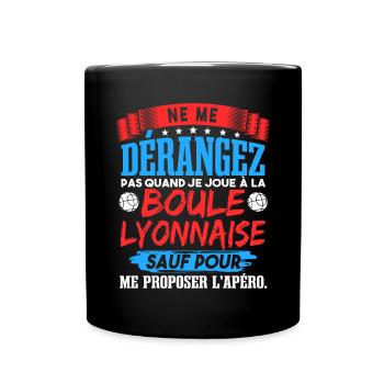 Boule Lyonnaise Bouliste - Mug uni - noir - Devant