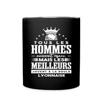 Homme Boule Lyonnaise Humour - Mug uni - noir - Devant