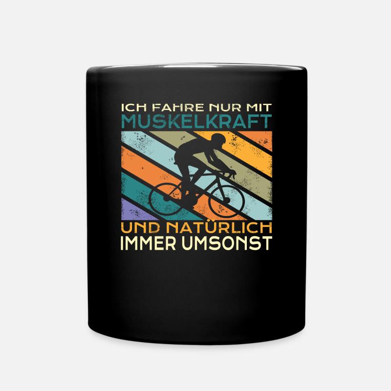 Fahrrad Zubehör Radfahrer Motiv - Tasse einfarbig - Schwarz