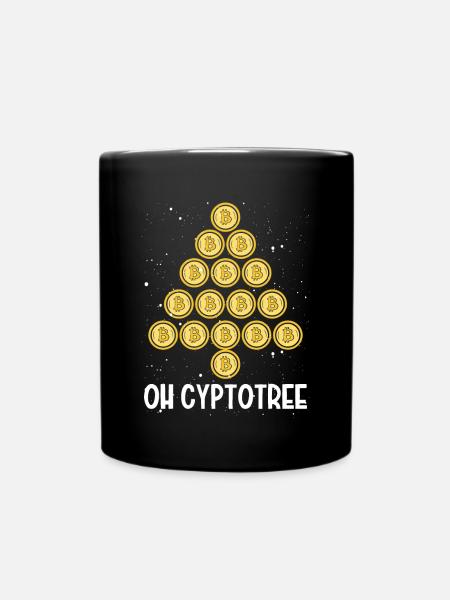 Bitcoin Weihnachtsbaum - Tasse einfarbig - Schwarz