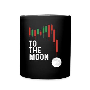 Vers la lune avec la bougie rouge - Mug uni - noir - Devant