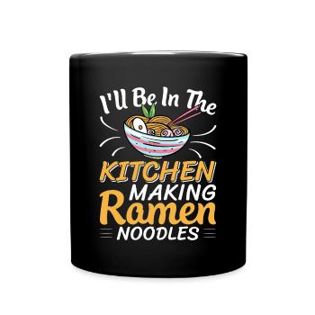 Je suis dans la cuisine en train de faire des nouilles ramen - - Mug uni - noir - Devant