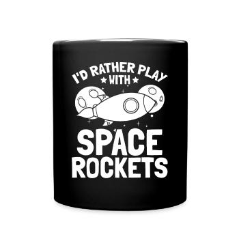 Voyages spatiaux aérospatiaux - Je préfère jouer avec Spac - Mug uni - noir - Devant