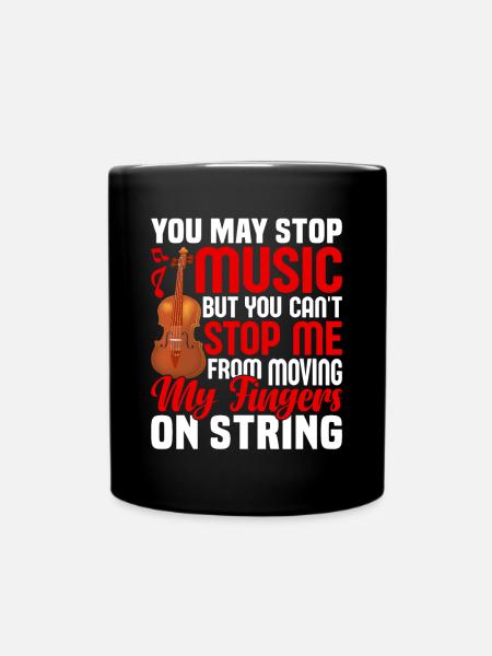 Me From Moving My Fingers On String - Violine - Tasse einfarbig - Schwarz