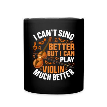 Ich kann nicht besser singen, aber ich kann - Tasse einfarbig - Schwarz - Vorne