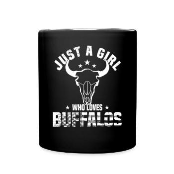 Büffel Bison Ochse Indianer Amerikanisch - Tasse einfarbig - Schwarz - Vorne