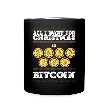 Je veux Bitcoin pour Noël - Mug uni - noir - Devant