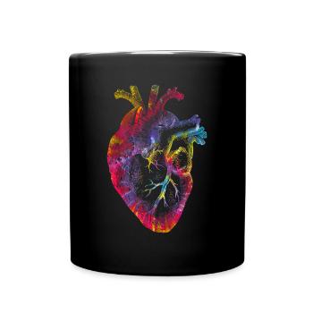 Tie Dye Anatomical Heart Saint Valentin Anatomy Lo - Mug uni - noir - Devant