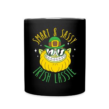 Smart And Sassy Irish Lassie St. Patricks Day - Tasse einfarbig - Schwarz - Vorne