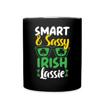 Smart And Sassy Irish Lassie St. Patricks Day - Tasse einfarbig - Schwarz - Vorne