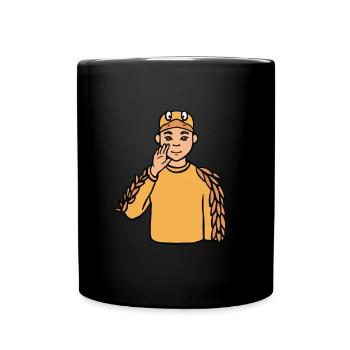 Ente Tier ASL Hand Geste Taub Taubstumm - Tasse einfarbig - Schwarz - Vorne