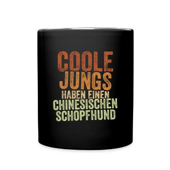 Chinesischer Schopfhund - Tasse einfarbig - Schwarz - Vorne