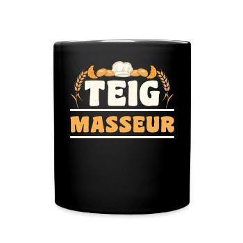 Pizza Bäcker Konditor | Teig Masseur - Tasse einfarbig - Schwarz - Vorne