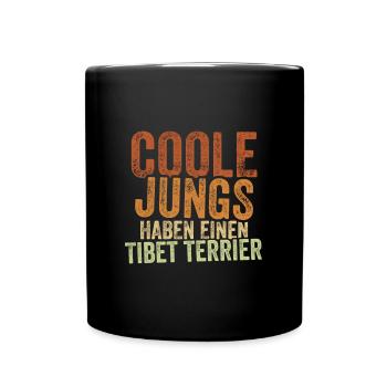 Tibet Terrier - Tasse einfarbig - Schwarz - Vorne