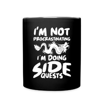 En ne procrastinant pas en faisant des quêtes secondaires - Mug uni - noir - Devant