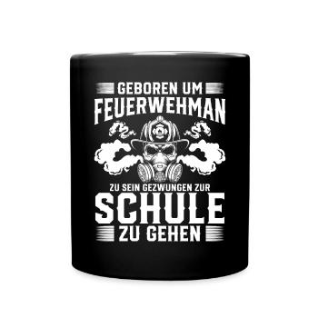 Né pour être pompier - Mug uni - noir - Devant