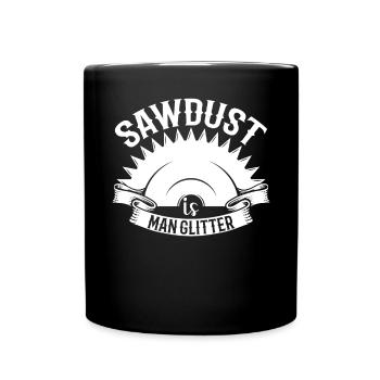 La sciure de bois est une scie mécanique à bois de charpentier - Mug uni - noir - Devant