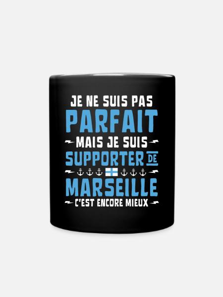 Marseille Football Je ne suis pas parfait mais - Mug uni - noir