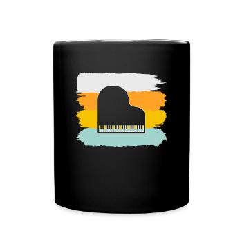 Klavier Retro - Tasse einfarbig - Schwarz - Vorne